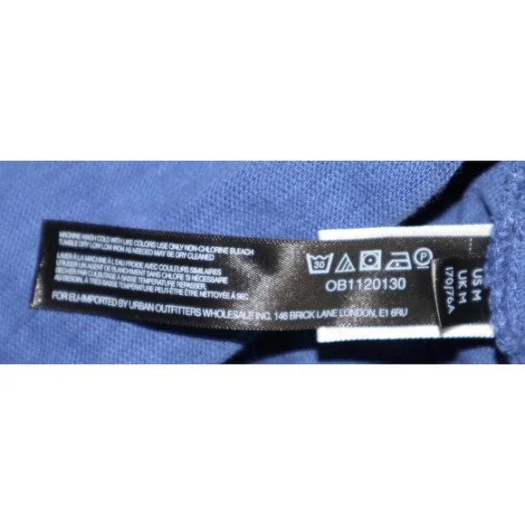 Free People Beach Dress Women Medium Blue Textured Cotton V Neck Slit Hem Maxi - Picture 4 of 5